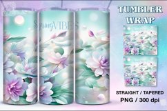Spring Vibes Tumbler Sublimation, 20 oz Tumbler Wrap Product Image 1