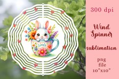 Watercolor bunny Wind Spinner | summer Sublimation Spinner Product Image 1
