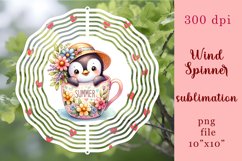 Watercolor penguin Wind Spinner|summer Sublimation Spinner Product Image 1