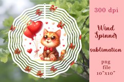 Spinner with animals | Cat hug the heart of the wind spinner Product Image 1