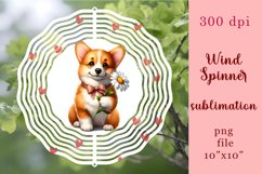 Watercolor Dog Wind Spinner | Sublimation Spinner Product Image 1