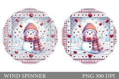 Cute Snowman Wind Spinner. Christmas Wind Spinner Design Product Image 1