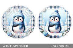 Cute Penguin Wind Spinner. Christmas Wind Spinner Design Product Image 1