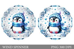 Cute Penguin Wind Spinner. Christmas Wind Spinner Design Product Image 1