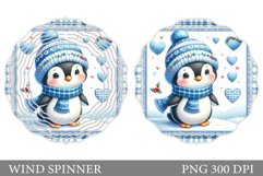 Cute Penguin Wind Spinner. Christmas Wind Spinner Design Product Image 1