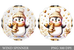 Cute Penguin Wind Spinner. Christmas Wind Spinner Design Product Image 1