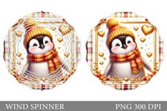 Cute Penguin Wind Spinner. Christmas Wind Spinner Design Product Image 1