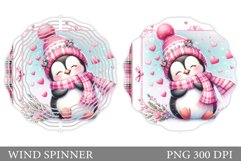 Cute Penguin Wind Spinner. Christmas Wind Spinner Design Product Image 1