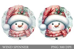 Cute Snowman Wind Spinner. Christmas Wind Spinner Design Product Image 1