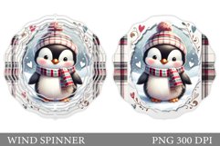 Cute Penguin Wind Spinner. Christmas Wind Spinner Design Product Image 1