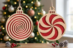 Spiral Christmas Bauble SVG Laser Cut File For Crafters Product Image 1