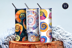 Spiral Snail Shells with Geometric Abstract Digital Papers Product Image 3