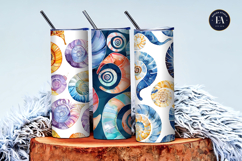 Spiral Snail Shells with Geometric Abstract Digital Papers Product Image 3