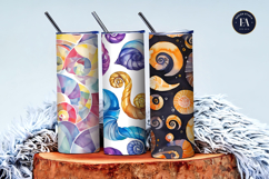 Spiral Snail Shells with Geometric Abstract Digital Papers Product Image 3
