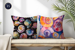 Spiral Snail Shells with Geometric Abstract Digital Papers Product Image 2