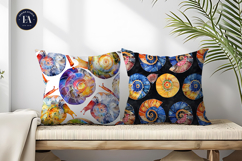 Spiral Snail Shells with Geometric Abstract Digital Papers Product Image 2