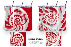 Spiral Texture Red White | Tumbler Sublimation Wrap Product Image 2
