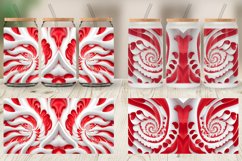 Spiral Texture Red White Glass Can Wraps Product Image 3