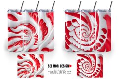 Spiral Texture Red White | Tumbler Sublimation Wrap Product Image 3