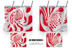 Spiral Texture Red White | Tumbler Sublimation Wrap Product Image 4