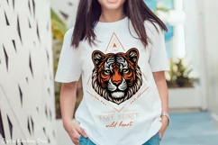 Tiger head print for shirt