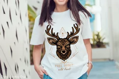 Deer head totem print for shirt