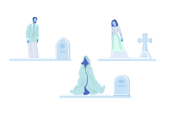 supernatural spirit cemetery ghost vector Product Image 1