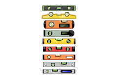 Different spirit levels building construction tools concept Product Image 1