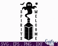 Adult Halloween Sign Funny Svg, Spirits Welcome Product Image 2