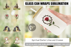 Easter Lilies Crosses Glass Can Product Image 1