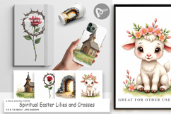 Easter Lilies Crosses Digital Paper Product Image 1