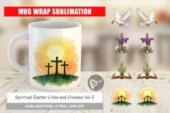 Easter Lilies Crosses Mug Wrap Product Image 1