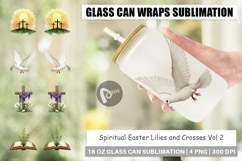 Easter Lilies Crosses Glass Can Product Image 1