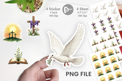 Easter Lilies Crosses Sticker Product Image 1
