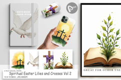 Easter Lilies Crosses Digital Paper Product Image 1