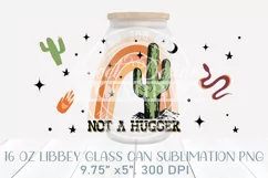 Cactus libbey can glass PNG, boho glass can Product Image 2