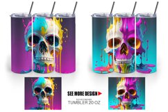 3D Skull Splash art | Tumbler Sublimation Wrap Product Image 3
