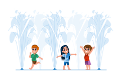 park splash pad kid vector Product Image 1