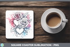 GorgeousSplash Valentine Square Coaster design.