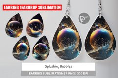 Earring teardrop design Splashing Bubbles Product Image 1