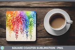 GorgeousSplat Rainbow Square Coaster design.