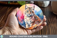 GorgeousSplat Rainbow Round Coaster design.