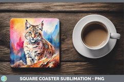 GorgeousSplat Rainbow Square Coaster design.