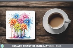 GorgeousSplat Rainbow Square Coaster design.