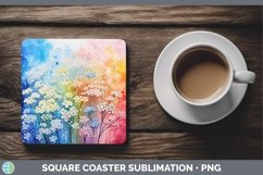 GorgeousSplat Rainbow Square Coaster design.