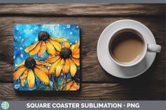 GorgeousSplat Rainbow Square Coaster design.