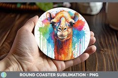 GorgeousSplat Rainbow Round Coaster design.