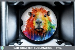 GorgeousSplat Rainbow Car Coaster design.