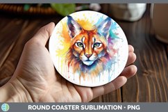 GorgeousSplat Rainbow Round Coaster design.
