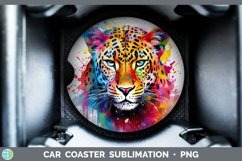 GorgeousSplat Rainbow Car Coaster design.